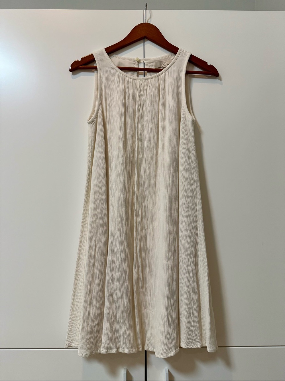 LOFT - Ivory Sleeveless A-Line Dress